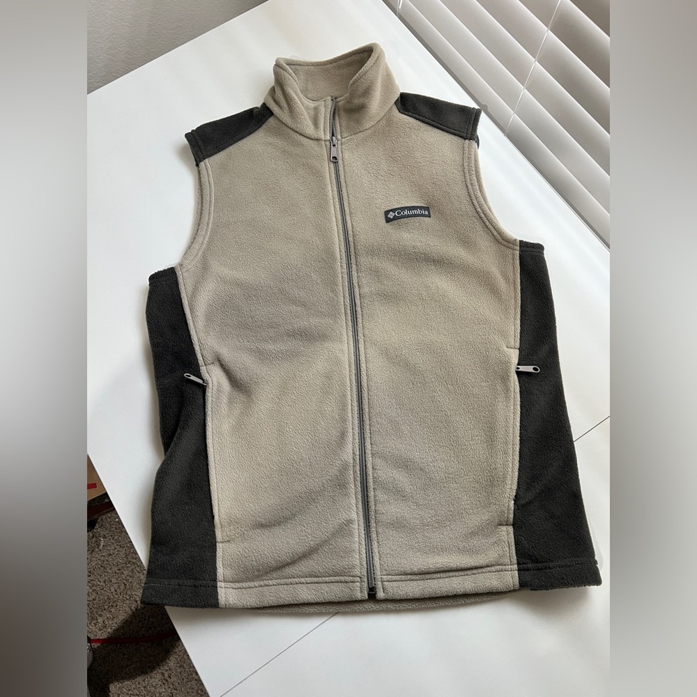 Columbia Steens Mountain Fleece Vest for Men - Tusk/Buffalo - S